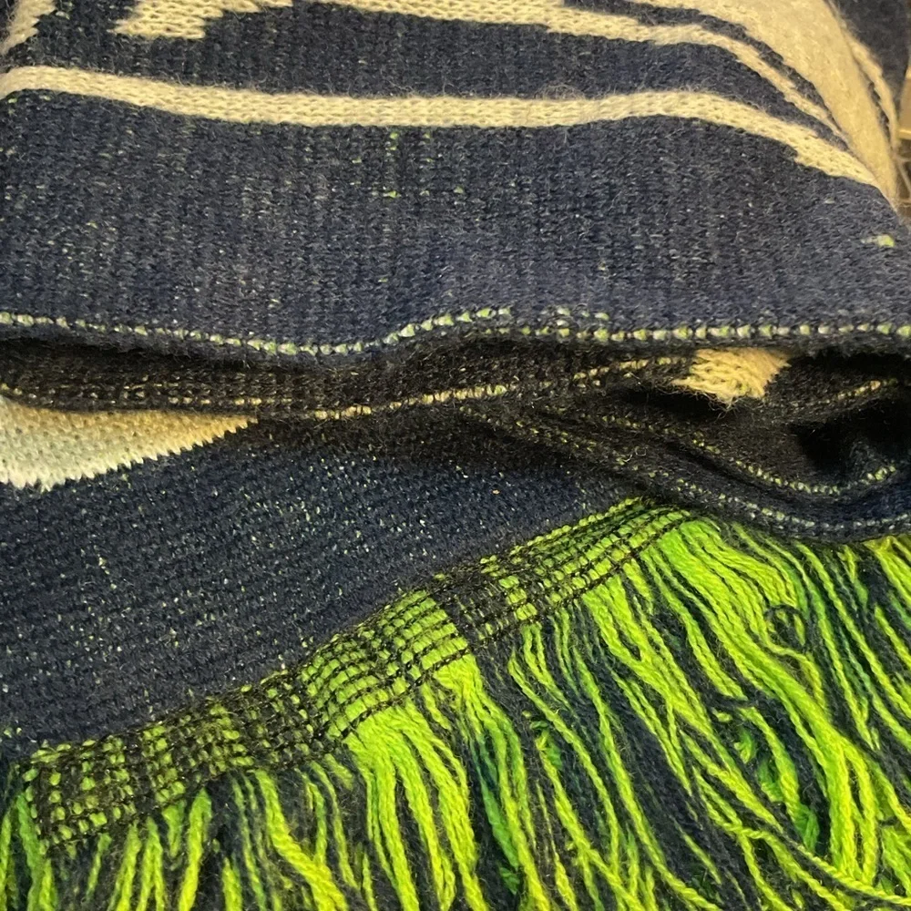 Forever Collectibles Navy and Green Scarf Seattle Seahawks Apparel Logo